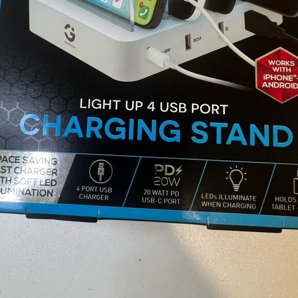 NWT Smart Gear Light Up 4 USB Charging Port - Picture 3 of 4